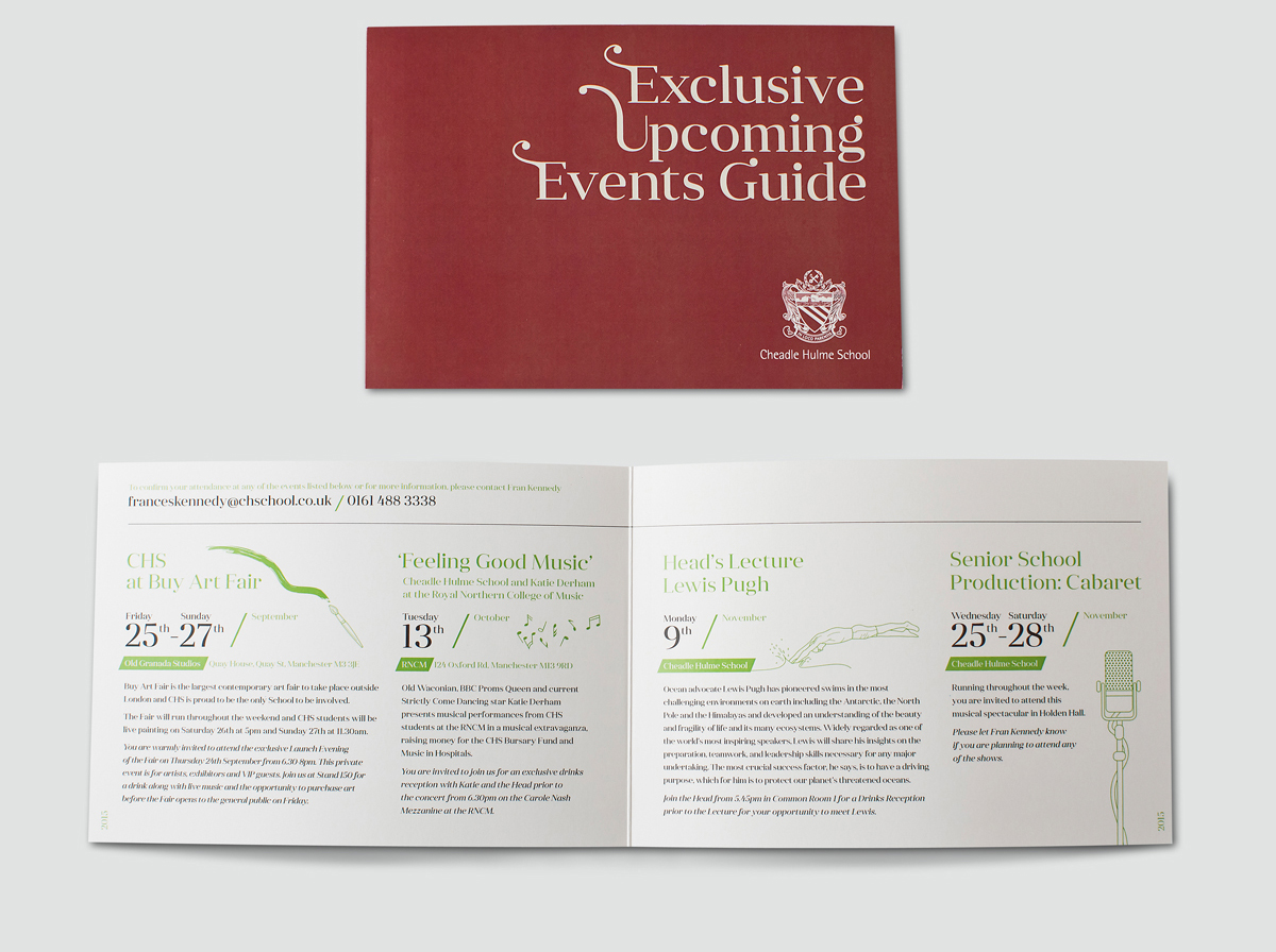 Event brochure design for private school