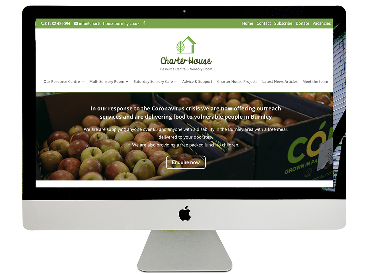 Website design for charity